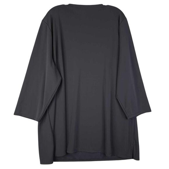 Talbots Top Plus Size Women’s 3X Popover Blouse Navy Blue Stretch Knit - Picture 3 of 7